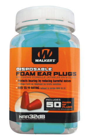 Walker's GWPFP50PKTL Foam Ear Plugs Foam 32 dB In The Ear Teal Adult 50 Pair