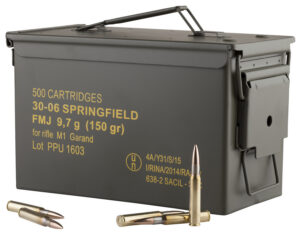 PPU PP3006GMC Standard Rifle 30-06Springfield 150gr Full Metal Jacket/500rds *Sold by Case *Includes Metal Can