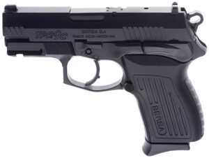 Bersa TPR9CM TPRC  Compact Frame 9mm Luger 13+1, 3.25" Black Manual Barrel, Matte Black Serrated Steel Slide & Aluminum Frame, Ambidextrous