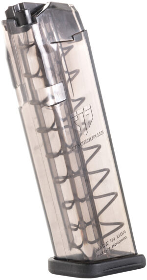 ETS Group SMKGLK1710 Pistol Mags 10rd Limited 9mm Luger Compatible w/ Glock 17/19/26/45/18/19X/34 Smoke Polymer