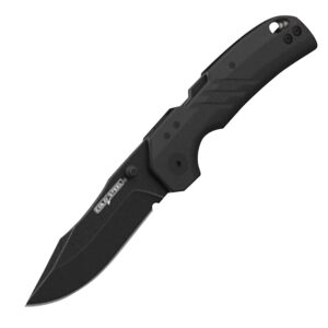 Cold Steel CSFL30DPLC10B Engage 3" Folding Clip Point Plain Black PVD Stonewashed AUS-10A SS Blade/4.11" Black GFN Handle Includes Belt Clip