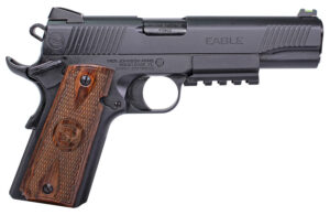 Iver Johnson Arms EAGLELRG2 Eagle Gen2 LR Government 45 ACP 8+1 5" Overall Black QPQ Crowned Barrel, Steel Serrated Slide & Frame w/Beavertail, Dymondwood Engraved w/Logo Grip