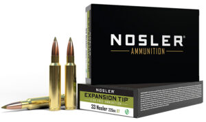 Nosler 40042 E-Tip 33Nosler 225gr E Tip Lead Free 20 Per Box/10 Case