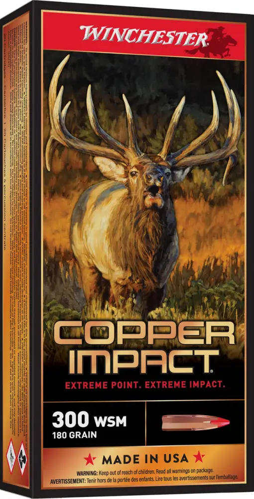 WINCHESTER COPPER IMPACT AMO 300 WSM 180GR LEAD FREE 20RD (10 BOX CASE) - Image 2