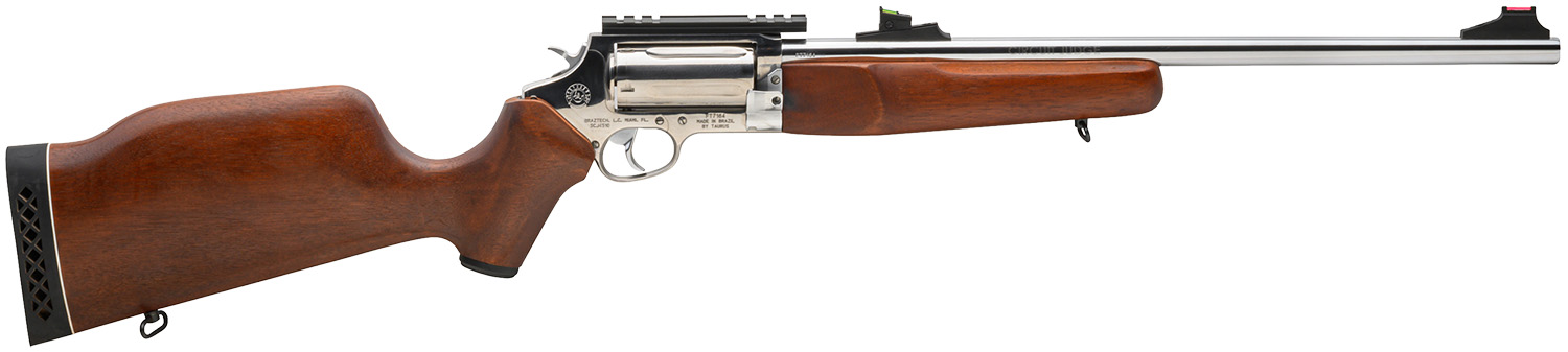 Rossi SCJ4510SS Circuit Judge 45 Colt (LC) Caliber or 410 Gauge with 5rd Capacity, 18.50" Barrel, Polished Stainless Metal Finish & Hardwood Monte Carlo Stock Right Hand (Full Size)