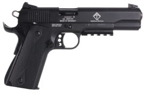 GSG GSG1911ADOP M1911 ADOP 22 LR 10+1 5" Black Steel/Threaded Barrel & Serrated Slide, Zinc Alloy w/Accessory Rail & Beavertail Frame Black Double Diamond Polymer Grip