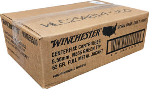 WINCHESTER USA 5.56X45 62GR - GREENT TIP 1000RD CASE LOT