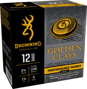Browning Ammo BGC128 Golden Clays 12Gauge 2.75" 1 1/8oz 8Shot 25 Per Box/10 Case