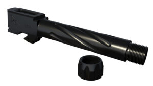 Rival Arms RA20G202A Precision 9mm Luger Compatible w/Glock 19 Gen3-4, 4.02" Fluted Threaded Black PVD Stainless Steel