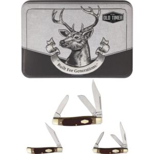 Old Timer Folding Knife Set with Tin